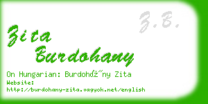 zita burdohany business card